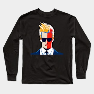 AI Max Headroom meets Johnny Bravo Long Sleeve T-Shirt